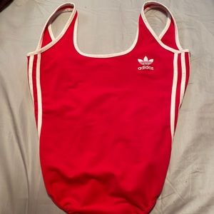 Adidas size small like new red low back bodysuit